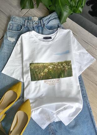 Стильна базова біла футболка m&s collection