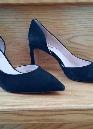 Чорні замшеві туфлі (натуральна  замша) 36 розмір