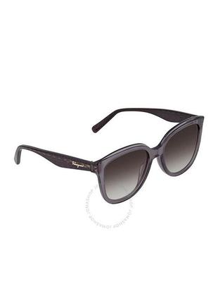 Salvatore ferragamo grey gradient square ladies sunglasses