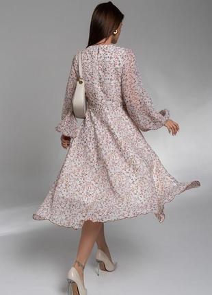 Цветочное классическое платье из шифона2 фото