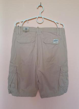 Бежево-серые хлопковые шорты с накладными карманами 46-48 г.4 фото