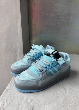 Чоловічі кросівки adidas forum x bad bunny light blue адідас форум блакитного кольору
