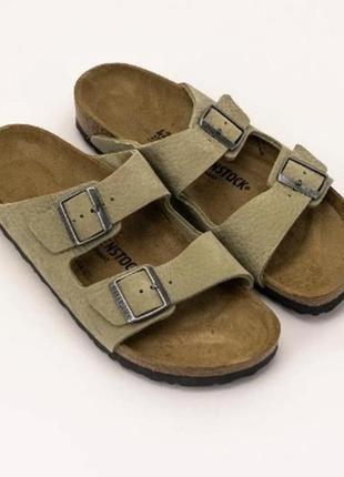 Шльопанці ортопедичні birkenstock arizona leather soft footbed оригінал, унісекс