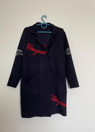 Трикотажный кардиган пальто пиджак3 фото