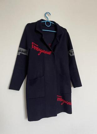 Трикотажный кардиган пальто пиджак5 фото
