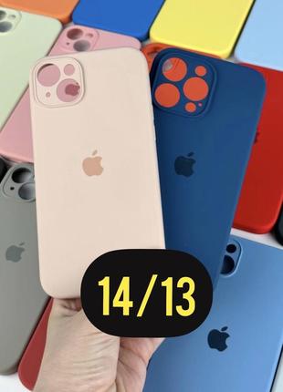 Чехол silicone case full camera для 13 и 14 моделей iphone