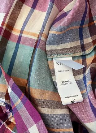 Kitri, клетчатая блуза из льна и хлопка.3 фото