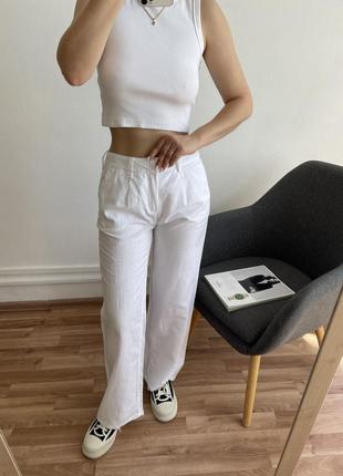 Льняные белые брюки