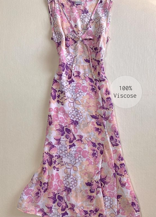Винтажное французское платье-миди с цветочным принтом