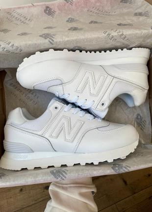 Кросівки new balance 574 white білі жіночі / чоловічі