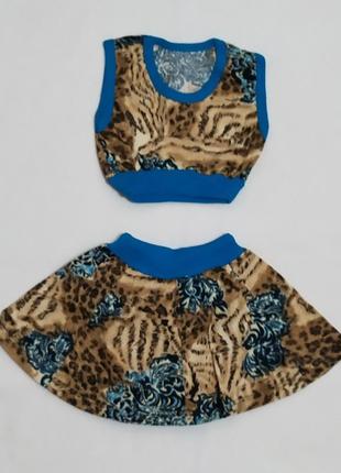 Літній костюм комплект на дівчинку р.92 - 1,5-2 роки, 32101, топ + спідниця
