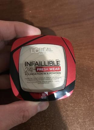 L`oréal paris infaillible fresh wear 24h стойкая матирующая крем-пудра для лица