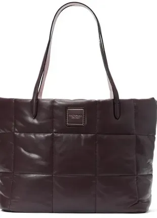 Victoria's secret quilted tote стеганая сумка-тоут maroon brown виктория сикрет