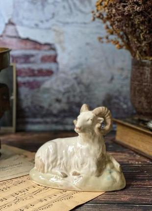 Городница! 🐏 баранець 1950-е! винтаж фарфоровая статуэтка архар винтаж советский ссср подглазурная роспись клеймо