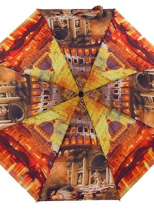 Плоский зонт zest 3 сложения полный автомат серия фото, расцветка рим