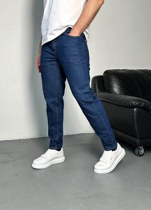 Мужские джинсы мом темно синие4 фото