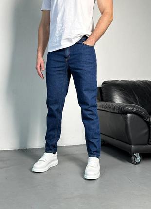 Мужские джинсы мом темно синие3 фото