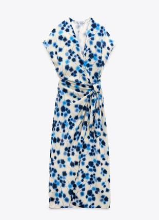Сукня на запах із принтом zara3 фото