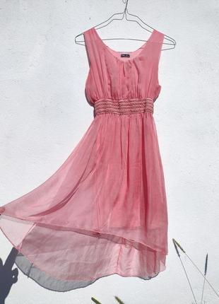 Воздушное лёгкое нежное платье из тончайшей ткани италия