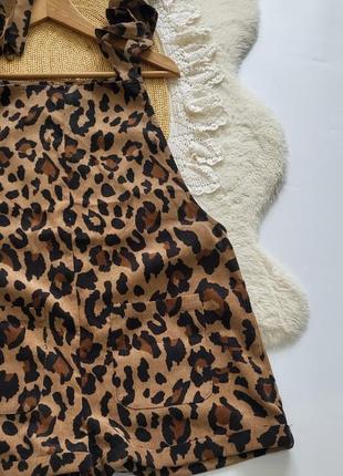 Комбинезон шортами вельветовый леопардовый3 фото