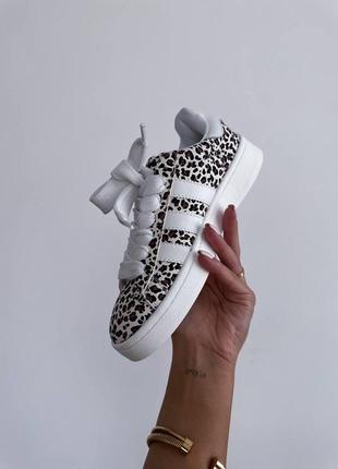 Adidas campus 00s “cream leopard”2 белые леопардовые кеды премиум адедас 38 39
