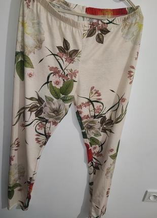 Домашние штаны лосины в цветочный принт1 фото