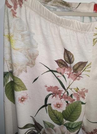 Домашние штаны лосины в цветочный принт2 фото