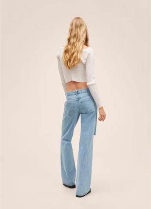 Нові джинси mango wide leg low waist jeans труби з розрізами / дірками / з потертостями4 фото