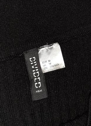 1+1=3 фирменный черный базовый свитер рубчик с открытыми плечами h&amp;m, размер 46 - 488 фото