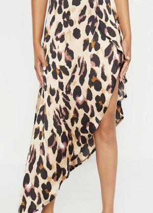 Xs s миди юбка-юбка леопардовая леопардовая с разрезом разрезом2 фото