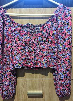 Новая женская рубашка блуза в цветочный принт
