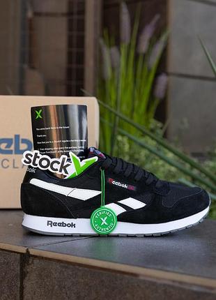 Чоловічі кросівки reebok classic leather black white