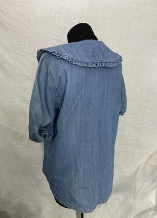 B.young сорочка джинсова з обʼємним воротом воротнічок3 фото
