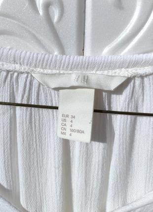 Белая мягенькая блуза с кисточками в стиле бохо h&m6 фото