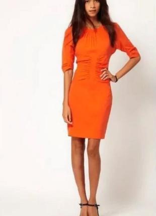 Стильное шёлковое оранжевое платье whistles