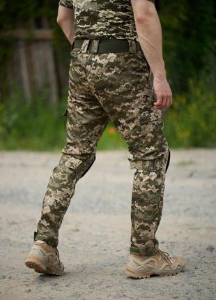 Качественные коттоновые мужские брюки для военных хлопковые мужские брюки военные пиксельные брюки с наколенниками пиксельные штаны3 фото