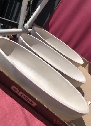 3 гипсовых кашпо , ёмкости , таци для заливки свечи