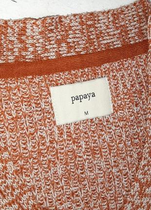 1+1=3 стильный бело-оранжевый свитер со шнуровкой на декольте papaya, размер 50 - 527 фото