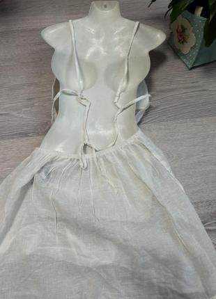 Ляное пляжное платье сарафан платье лён4 фото