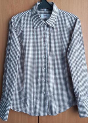 Рубашка от бренда "milano italy"/donna/42/клетка/cotton-100%.
