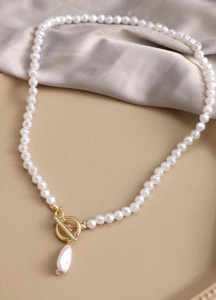 Цепочка цепочка колье с жемчужинами