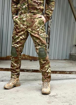 Якісні камуфляжні чоловічі штани і наколінники тактичні чоловічі штани на літо літні військові штани мультикам2 фото
