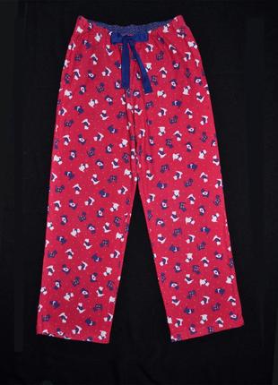 Пижамные домашние штаны m&amp;s фланель хлопок 100% р.xl