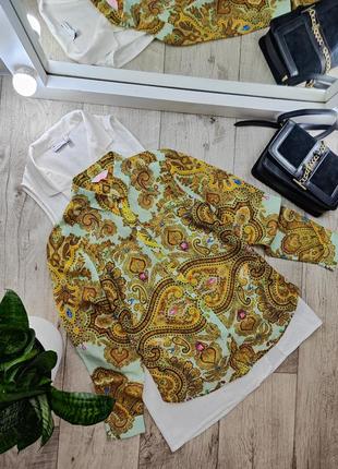 Блузка, блуза, сорочка на ґудзиках з принтом пейслі в стилі барокко ted baker оригінал.