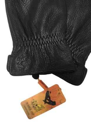 Шкіряні чоловічі рукавички з оленячої шкіри, підкладка шерстяна в'язка3 фото