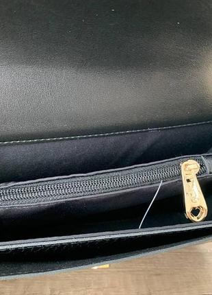 Жіноча міні сумочка клатч рептилія ysl чорна чорний з темною фурнітурою2 фото