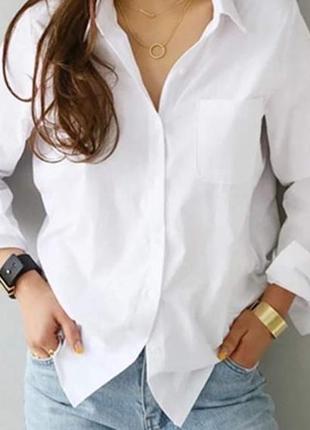 Біла базова сорочка рубашка3 фото
