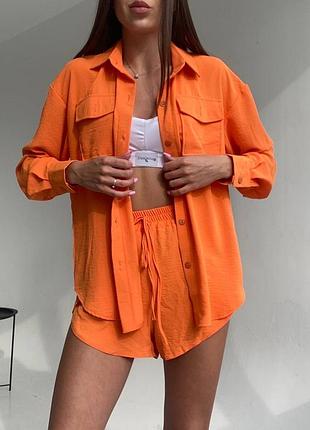 Супер стильный и летний костюм, рубашка и шорты, которыми можно дополнять любой образ🫶🏻