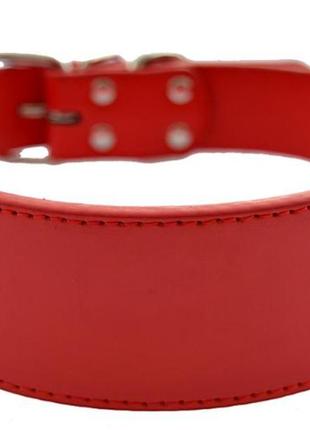 Кожаный ошейник для собак "lockdog"  красный ширина 4 см