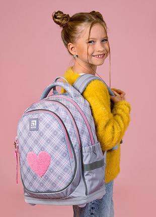 Рюкзак шкільний kite education fluffy heart k24-724s-1